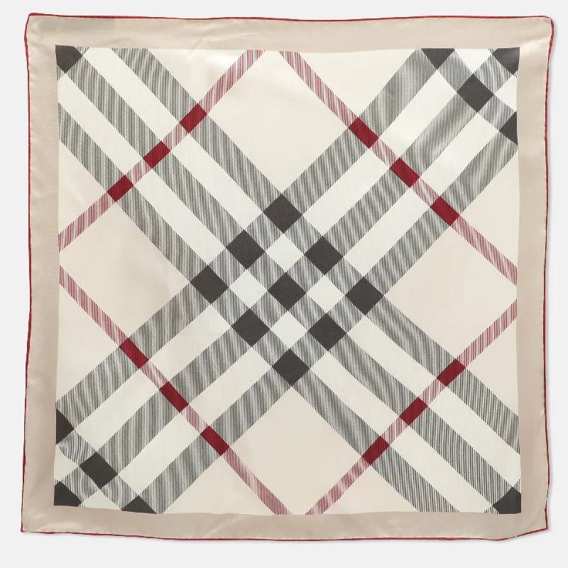 Scarves in craft styles -Burberry Multicolor Nova Check Print Silk Square Scarf