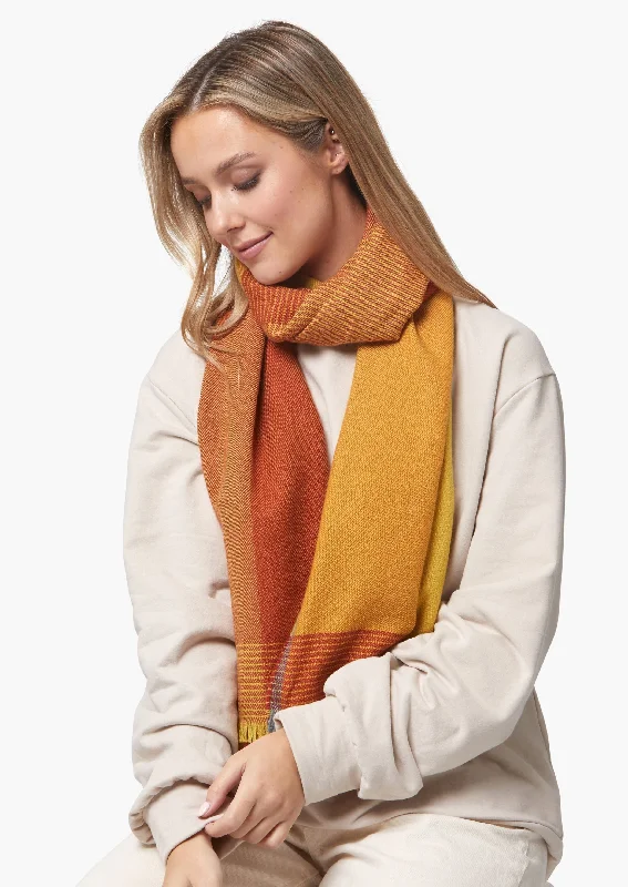 Scarves for artsy minds -Foxford Giant Merino Scarf | Yellow Ochre