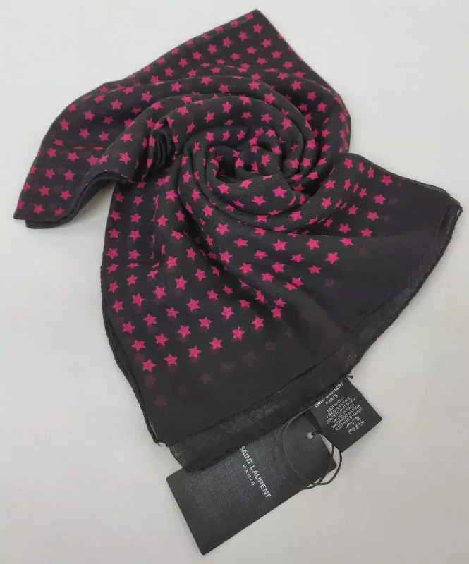 Scarves for runners -Saint Laurent Unisex  weight pink Star Wool scarf