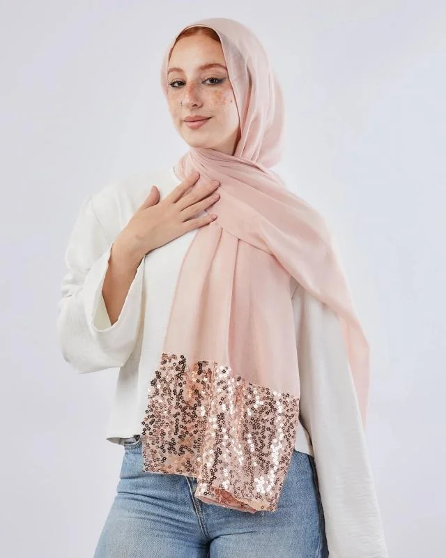 Scarves in warm tones -Plain Sequin Scarf