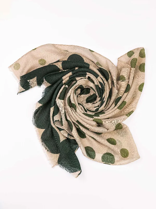 Shawls with neutral shades-Printed Viscose Scarf