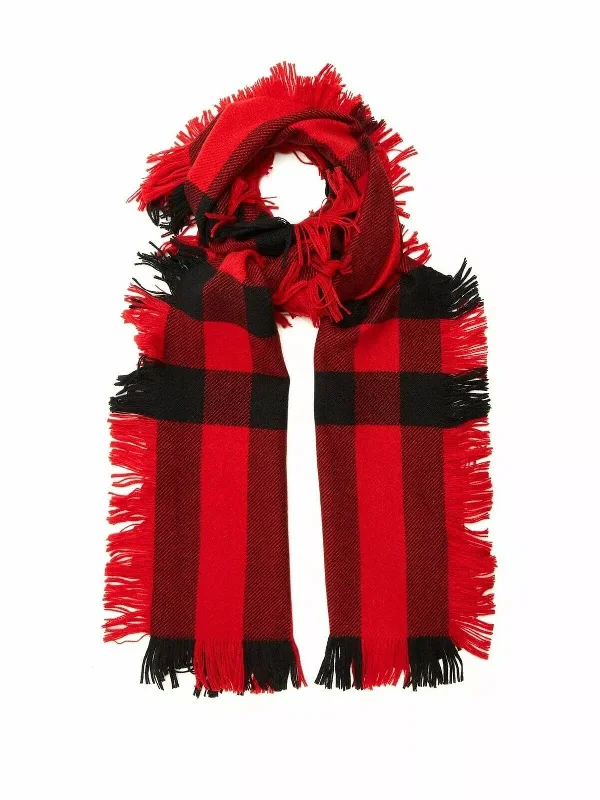 Scarves for creative minds -New Burberry   Wool Half Mega Fashion Plaid Check Fringe Scarf