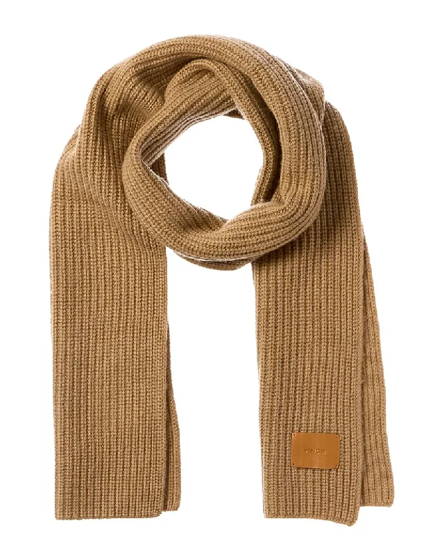 Mens Scarf Premium-Vince Shaker Stitch Rib Knit Wool & Cashmere-Blend Scarf