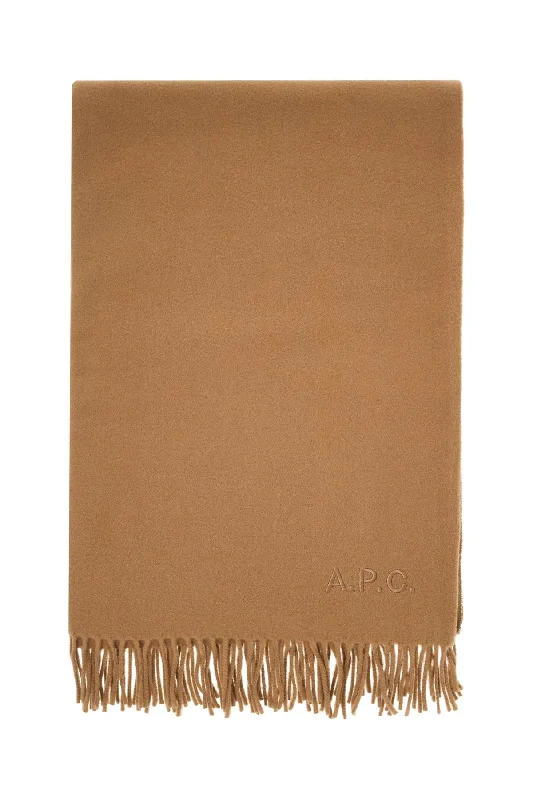 Mens Scarf Holiday-A.P.C. Men's Alix Brodée Wool Scarf