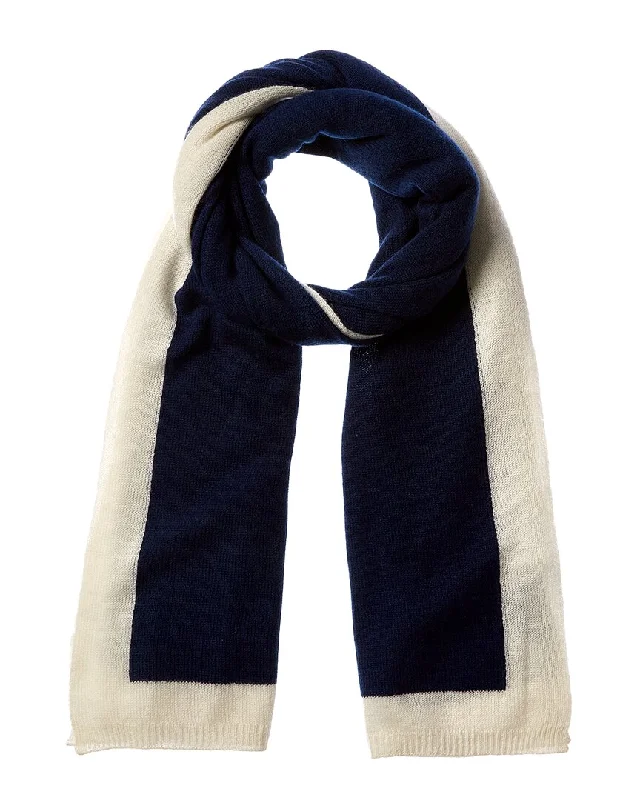 Scarves for outdoor activities -Forte Cashmere Contrast Trim Oversized Cashmere Scarf