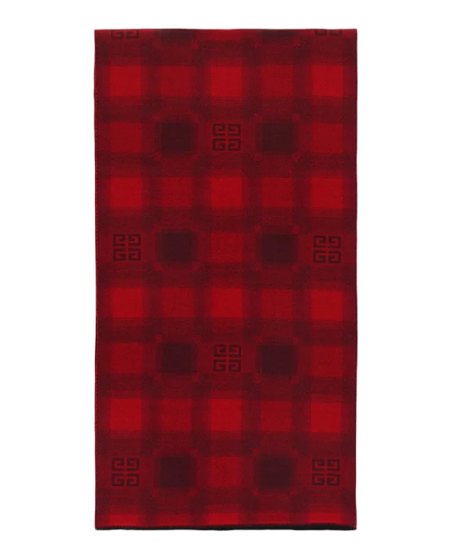 Scarves for daily outfits -Plaid 4G Logo Scarf