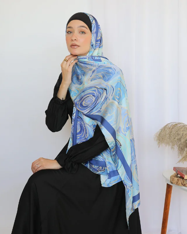 Scarves for neat layers -Printed Satin Scarf