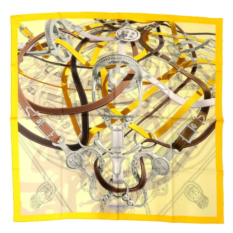 Scarves in thick fabrics -Hermes   yellow Silk Scarf (Pre-Owned)