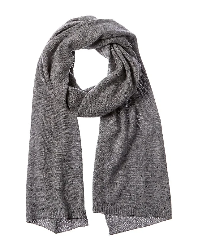 Scarves in hip patterns -Forte Cashmere Rhinestone Border Cashmere Scarf