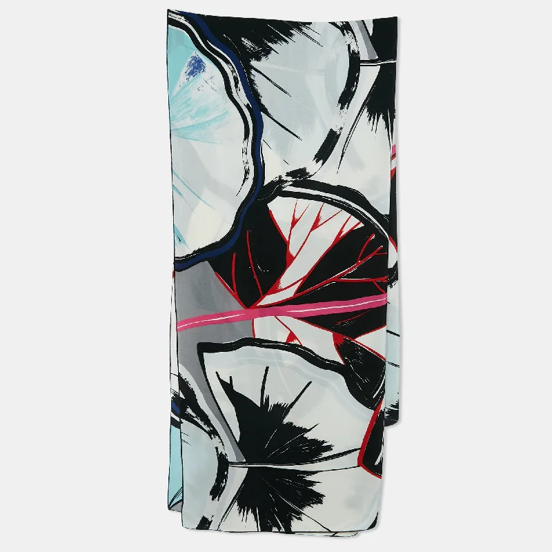 Scarves in pure silk -Balenciaga Multicolor Abstract Printed Silk Scarf