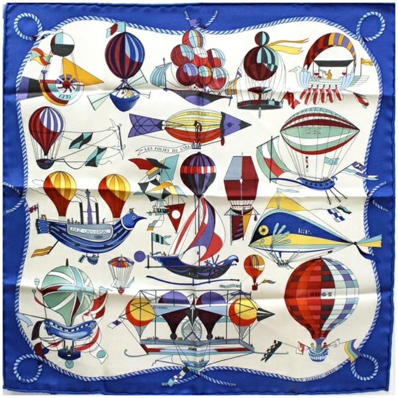 Scarves in earthy fabrics -Hermes blue  Silk Scarf (Pre-Owned)