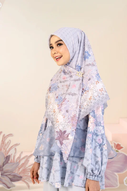 Neck Scarves winter-Ariana Scarf Syar'i Silvered Grace