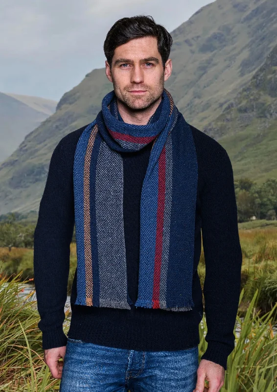 Scarves for photo shoots -Mucros Donegal Scarf | Red Stripe