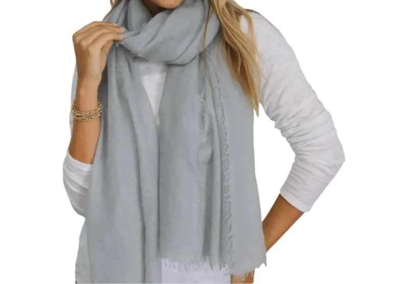 Scarves in bright colors -Cashmere Scarf In Light Grey