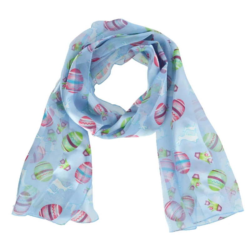 Scarves for women -Women's Easter Bunny and Egg Print Holiday Lightweight Scarf