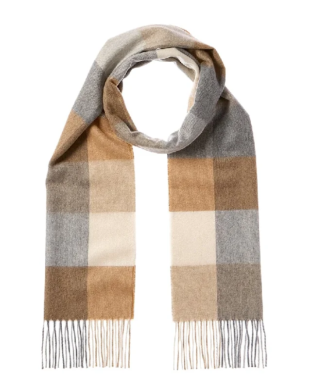 Scarves for mild weather -Amicale Cashmere New Buffalo Check Cashmere Scarf