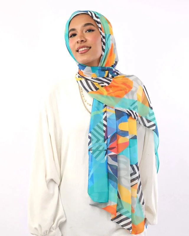 Scarves with dyed prints -Chi-Chi Chiffon