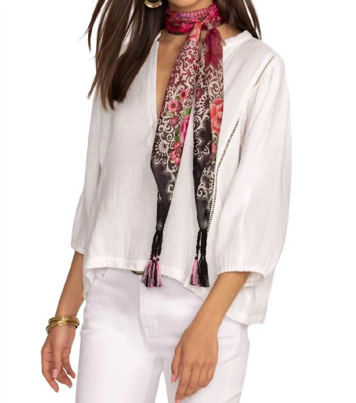 Scarves with monograms -Lace Scarf In Pink Multi