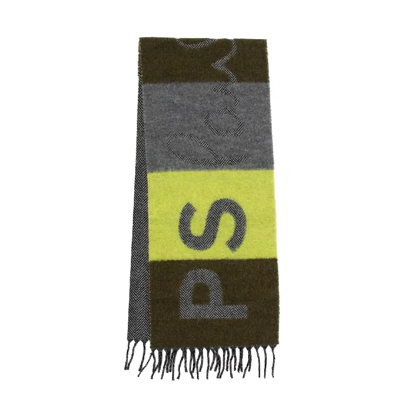 Scarves for casual elegance -Paul Smith Scarf PS Crux Logo Brown / Yellow / Grey