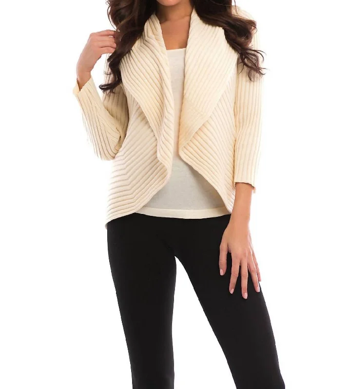 Scarves in loud patterns -Ribbed Signature Wrap In Ivory