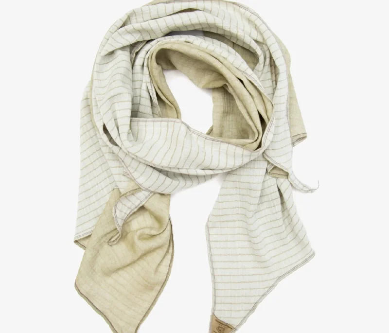 Scarves with delicate patterns -Women's Delilah Double Light Scarf In Linen