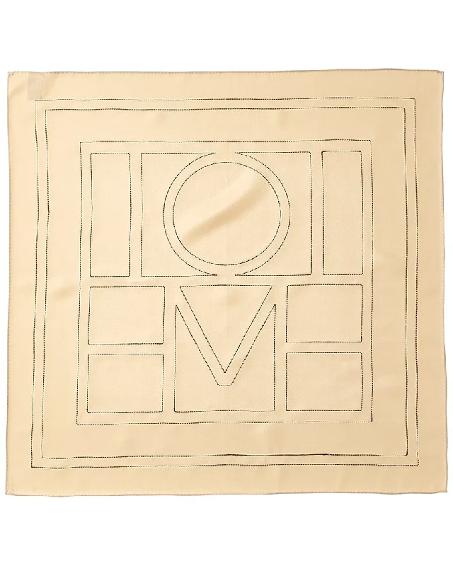 Scarves with simple designs -TOTEME Monogram Print Silk Scarf