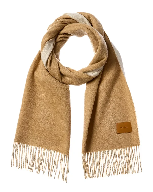 Scarves for icy weather -Vince Double Face Two-Tone Wide Wool & Cashmere-Blend Scarf