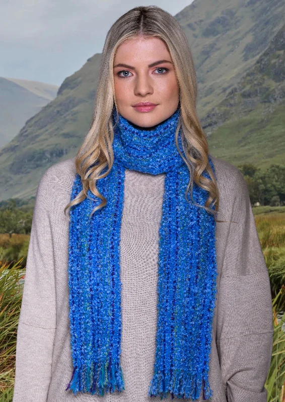 Scarves with initial monograms -Mucros Mohair Scarf | Blue Mix