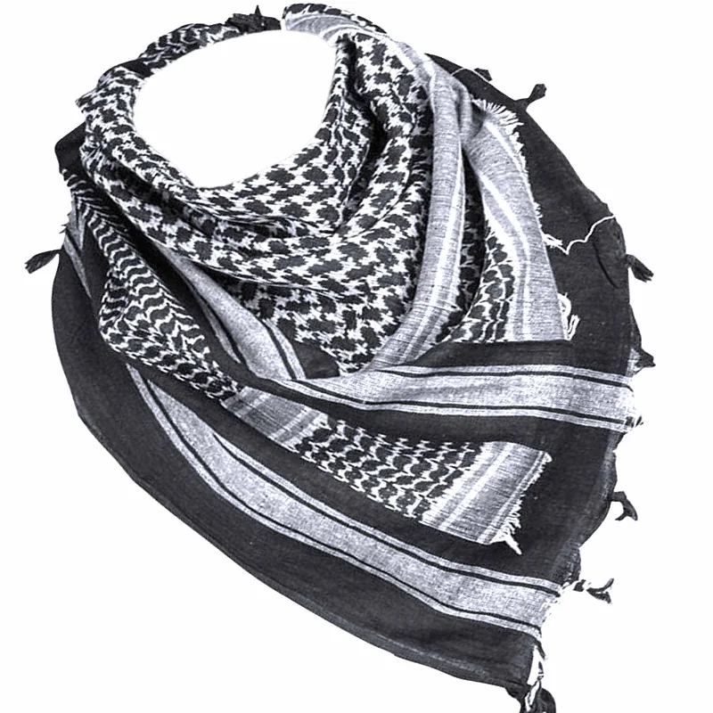 Scarves for fashion-forward looks -Black/White Cotton Shemagh