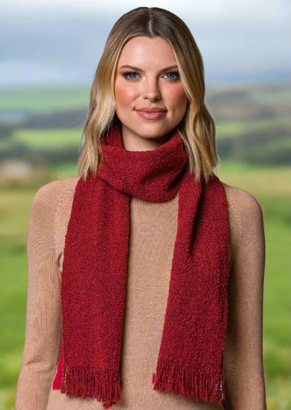 Scarves with winter patterns -Mucros Skellig Scarf | Red