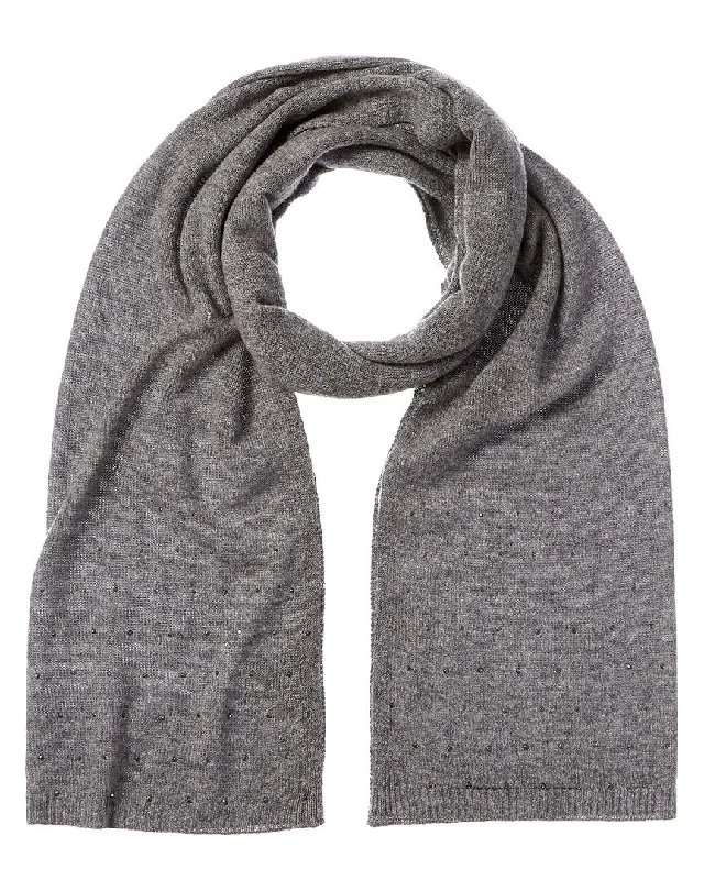 Scarves for formal dinners -Forte Cashmere Crystal Studded Cashmere Scarf