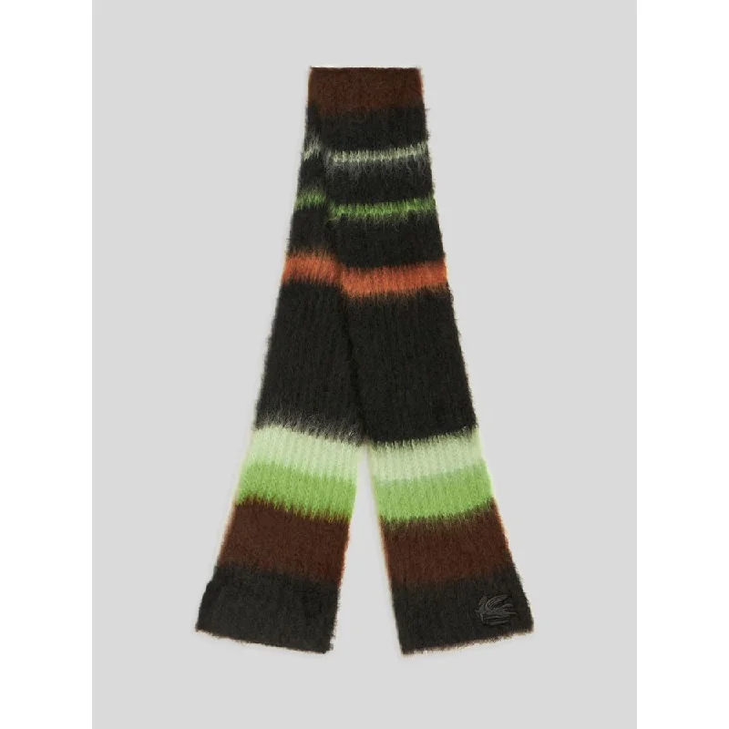 Mens Scarf Smooth-STRIPED MOHAIR SCARF