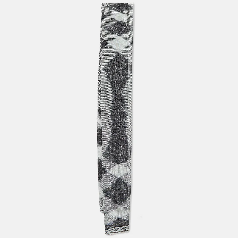 Scarves for fun parties -Missoni Monochrome Diamond Pattern Lurex Knit Stole