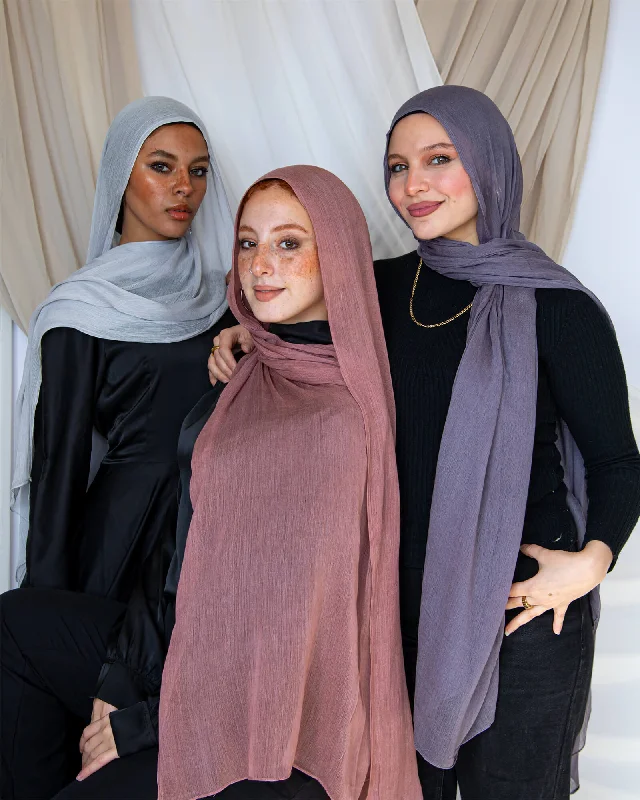 Scarves with metallic sheen -Crinkled Modal Scarf