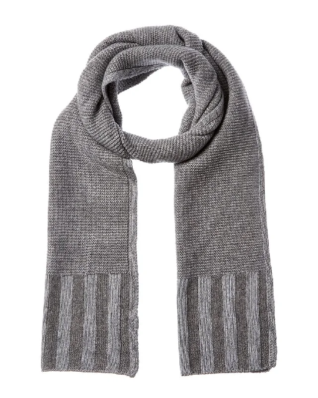 Scarves for spring -Forte Cashmere Plaited Garter Rib Trim Cashmere Scarf