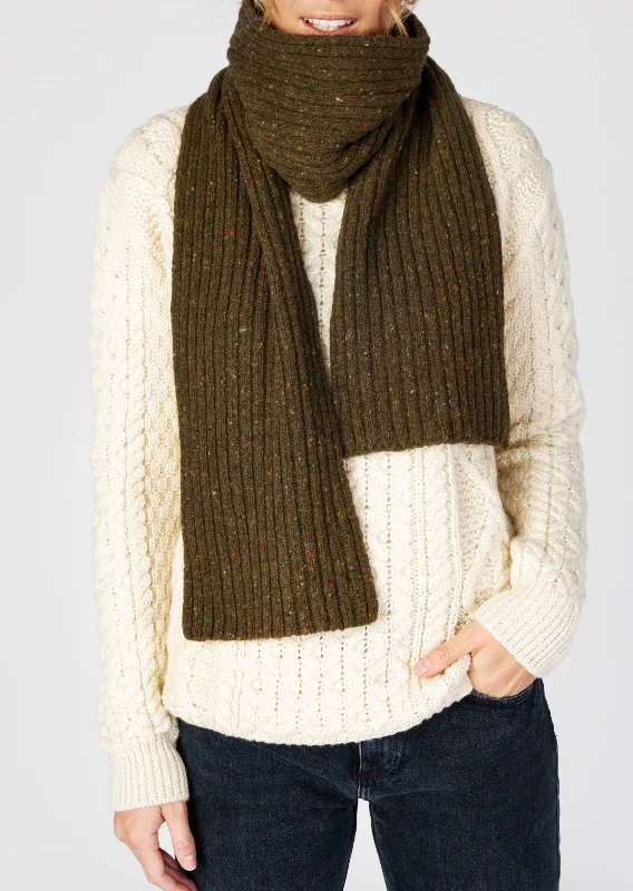 Scarves in dark shades -IrelandsEye Luxe Ribbed Scarf | Loden