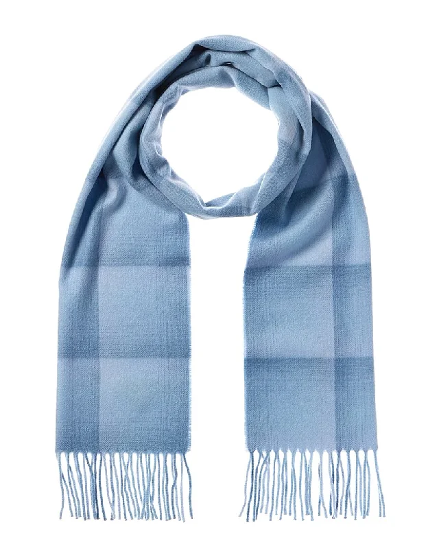 Scarves for sweet dates -Amicale Cashmere Ombre Grid Cashmere Scarf