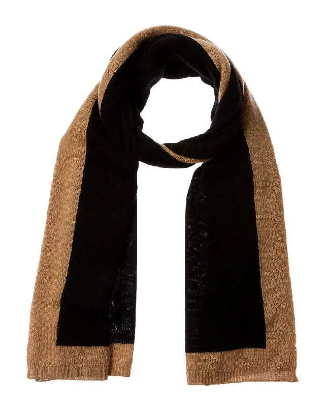 Scarves in soft textures -Forte Cashmere Contrast Trim Oversized Cashmere Scarf