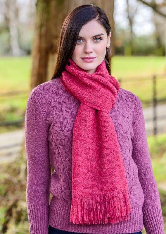 Scarves with clean designs -Mucros Islander Scarf | Raspberry