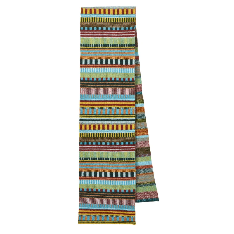 Scarves with heritage designs -Static Stripe Scarf - Turquoise