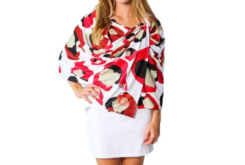 Scarves for retro fashion -Gameday Cheetah Sunwrap In Multi-Colored