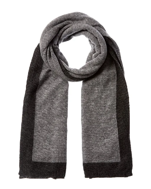 Scarves with modern prints -Forte Cashmere Contrast Trim Oversized Cashmere Scarf