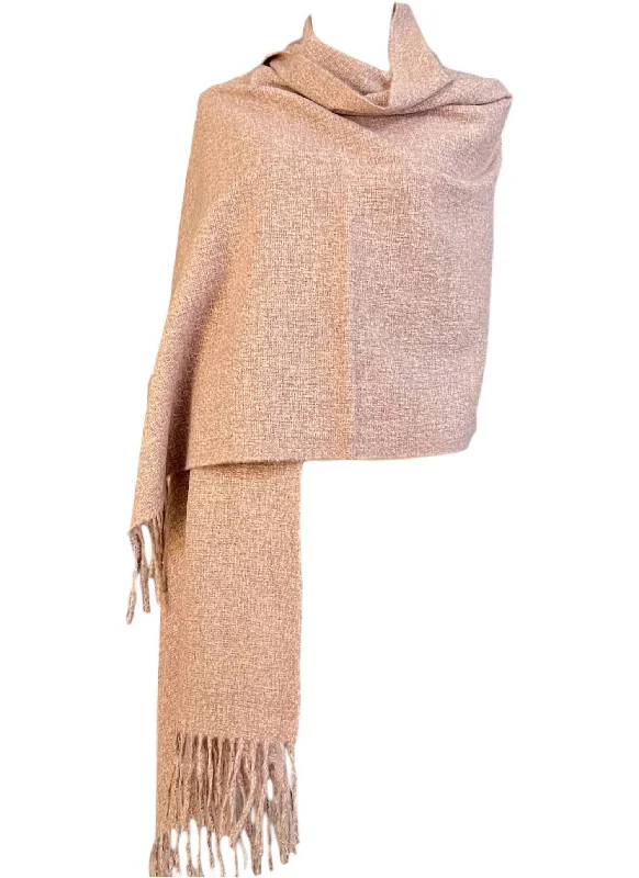 Scarves in cozy tones -Irene Tassel Trim Oversized Winter Scarf In Pink