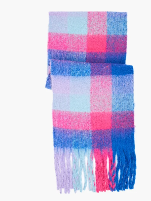 Neck Scarves timeless beauty-Fluffy Check Scarf