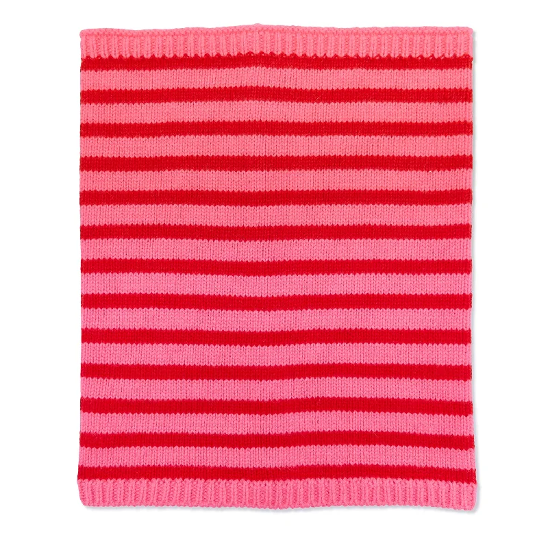 Scarves for snowy weather -Breton Cashmere Snood - Pink/Red