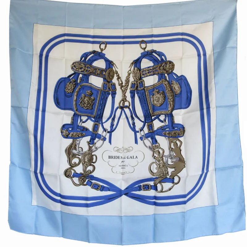 Scarves for work casual -Hermes blue  Silk Scarf (Pre-Owned)