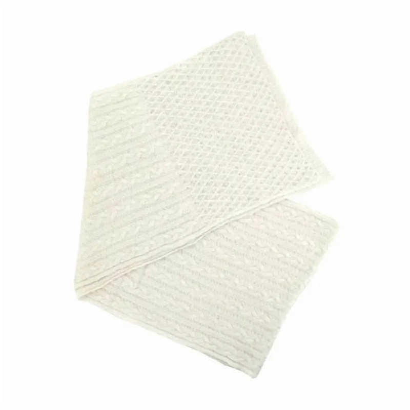 Scarves for special occasions -Women's Cable Knit Sparkle Scarf In White