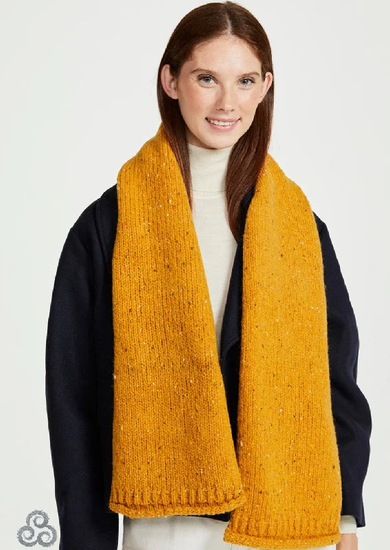 Scarves for icy climates -Aran Nepped Scarf | Sunflower