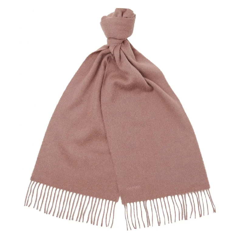 Scarves with trendy fringes -Barbour Womens Lambswool Scarf Rosewood