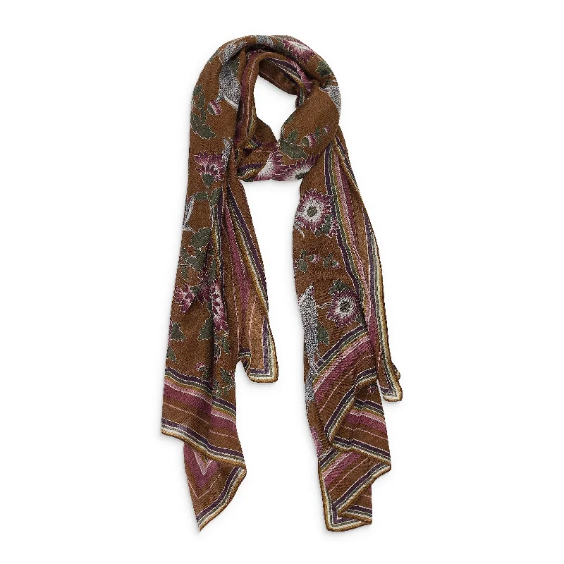 Scarves in loud patterns -FLORAL PRINTED MULTICOLOR SCARF